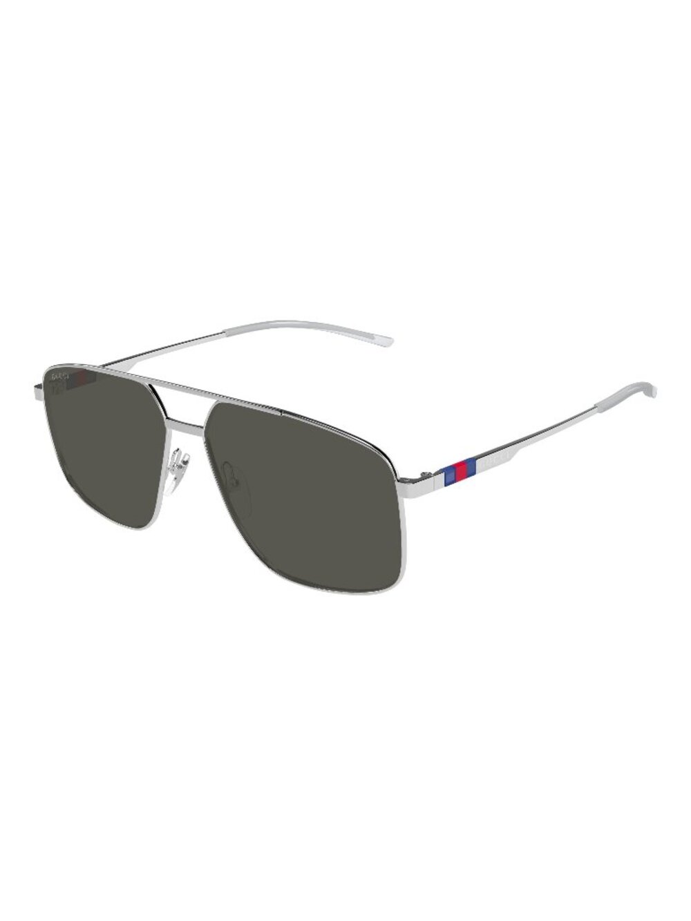 New Gucci Men's Sunglasses Silver Square Grey Lens Metal Frame GG1676S 001 60